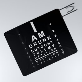 Funny drunk eye chart Picnic Blanket