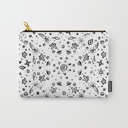 Fall pattern of flowers, leaves and snails, black and white pattern, hand drawn pattern Carry-All Pouch | Floralsimple, Botanicalpattern, Fallpattern, Penpainting, Bestgiftmom, Snailscute, Fallmood, Bestgiftfriends, Autumngift, Bohochicdesign 
