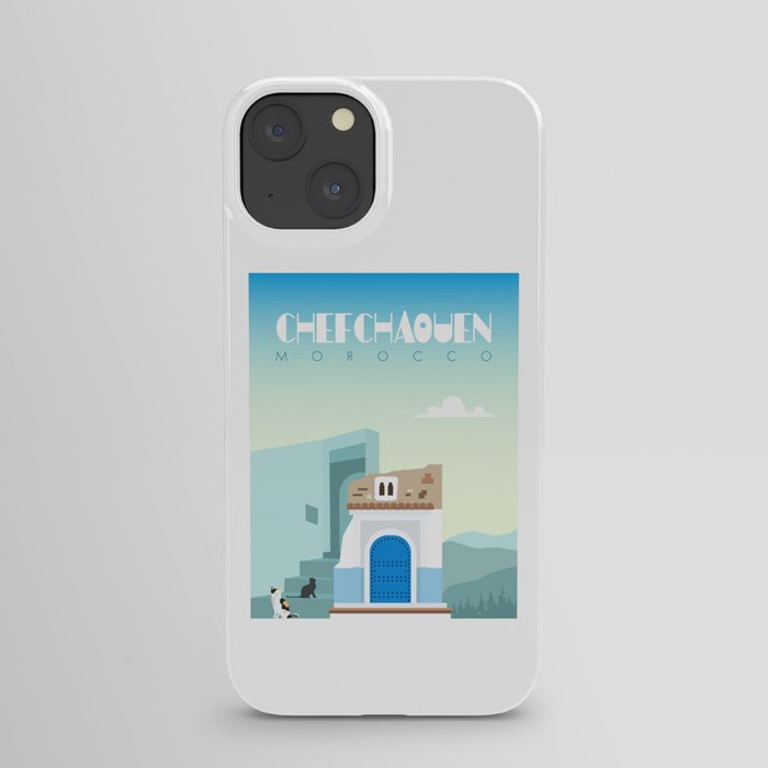 Chefchaouen city Poster, Morocco travel poster, morocco landmark, Visit morocco iPhone Case