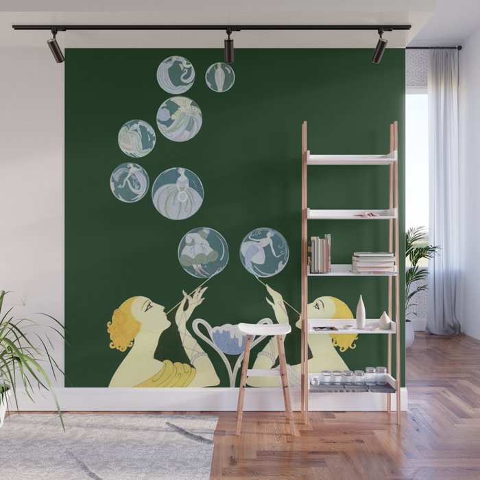 Get Wallpaper 1920 S Art Deco Design Bubbles Wall Mural By Patriciannek Society6 Desktop Wallpaper Free