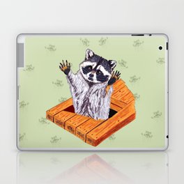 Peeking Raccoons #5 Green Pallet- Laptop Skin