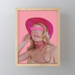 Retro pink poster 'Howdy' Framed Mini Art Print