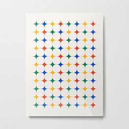 Bauhaus Stars Metal Print | Colorful, Pop, Art, Star, 90S, Geometric, Modern, Bauhaus, Midcentury, Shapes 