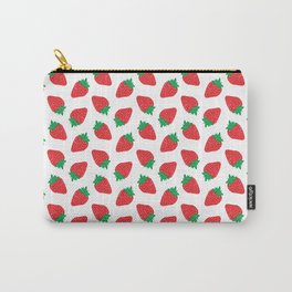Cream Strawberries Pattern Carry-All Pouch | Berry, Vege, Fruitarianism, Fruit, Strawberries, Pattern, Fresh, Red, Fruits, Fields 