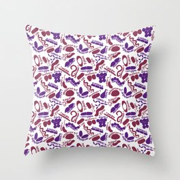 Gram Stain - Labeled Throw Pillow