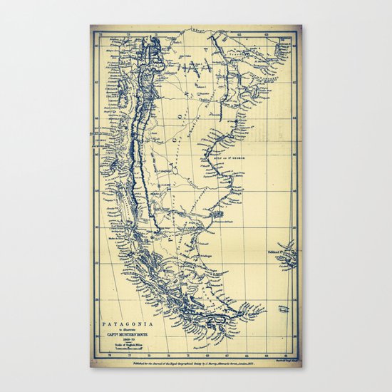 Patagonia - Blue Vintage Canvas Print