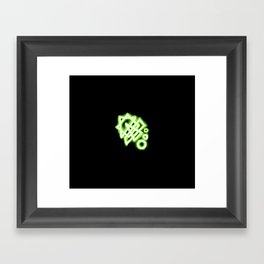 Glowing green cyberpunk pattern Framed Art Print