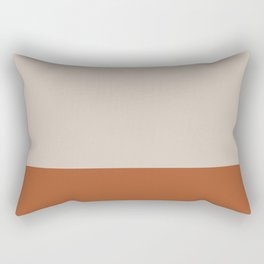 Minimalist Solid Color Block 1 in Putty and Clay Rectangular Pillow