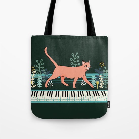 Kitten on the Keys Tote Bag