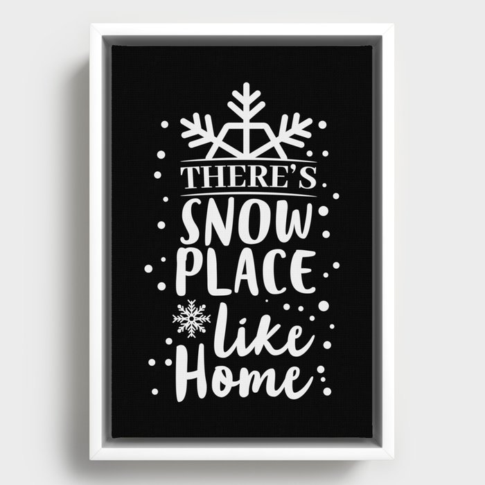 There's Snow Place Like Home Funny Christmas Framed Canvas