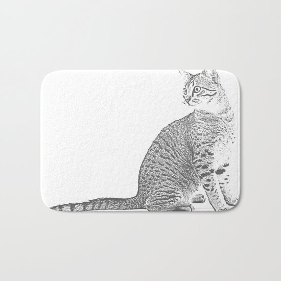 Cat Sketch Bath Mat
