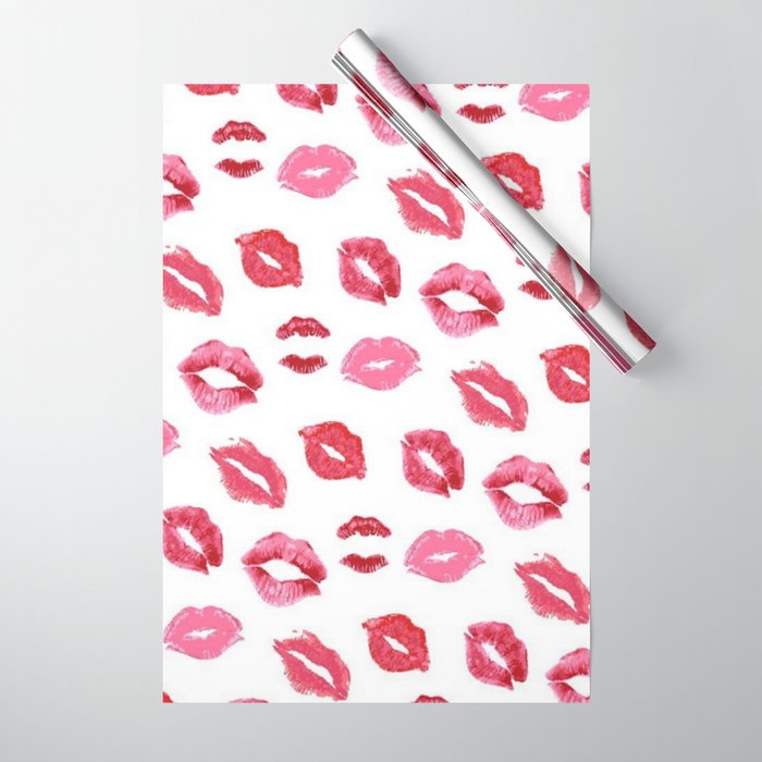 Kiss the Day with Pink Gift Wrapping Paper