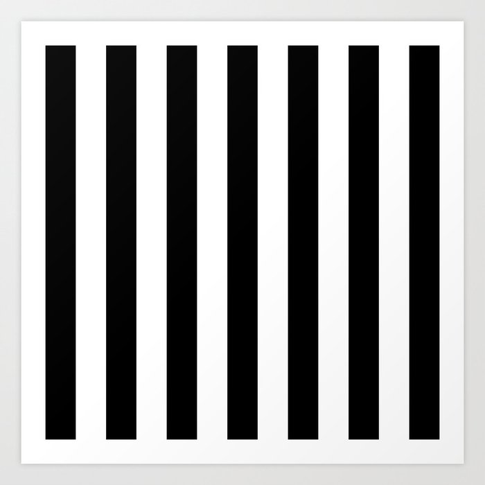 Vertical Stripes (Black/White) Art Print