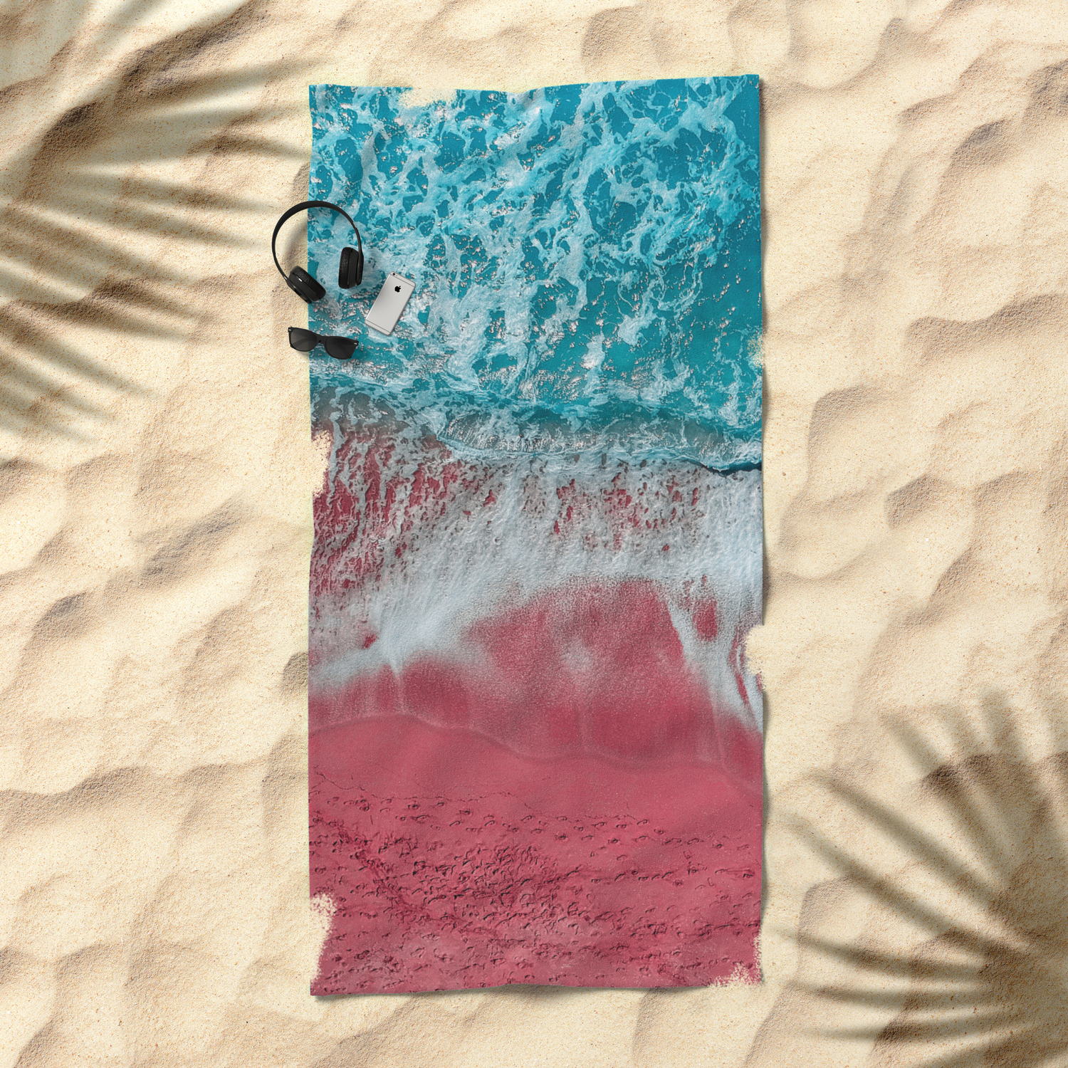 beach towel on sand