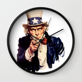 Uncle Sam Pointing Finger Wall Clock | Graphicdesign, Pointing, Unclesam, 45, America, Vintage, Julyfourth, Nationalism, Publicholiday, Icon 