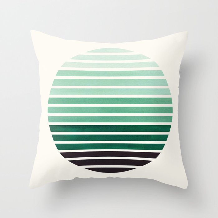 Deep Green Mid Century Modern Minimalist Scandinavian Colorful Stripes