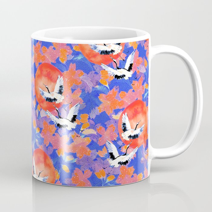 Japanese Garden: Cranes, Sun and Blossoms LT Coffee Mug