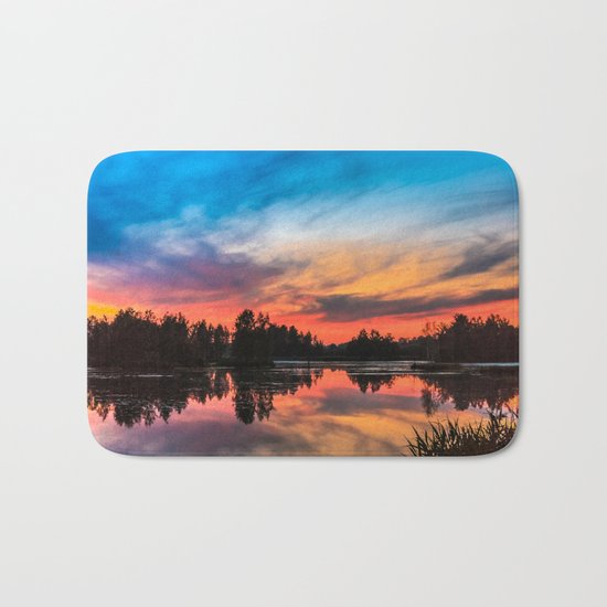 Summer Sunset over Lake Bath Mat