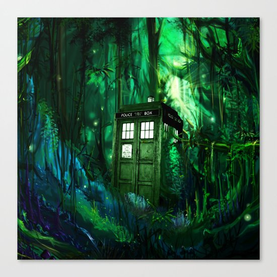 Tardis in the forest 2 Canvas Print