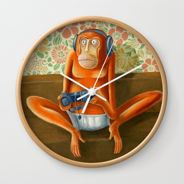 Monkey play Wall Clock