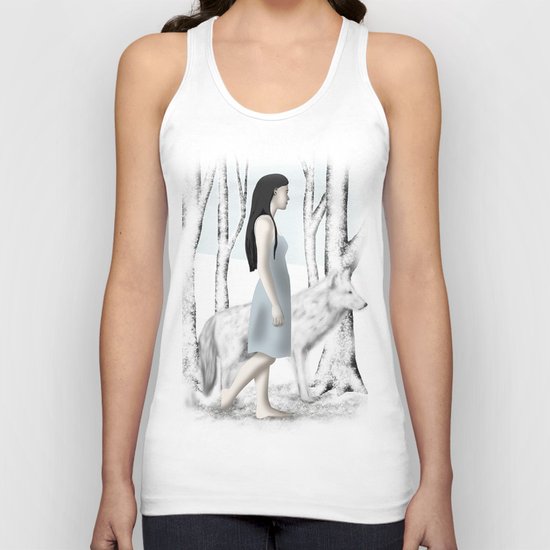 Girl with her Dog Unisex Tank Top