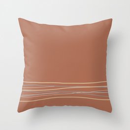 Sherwin Williams Cavern Clay Warm Terracotta SW 7701 with Scribble Lines Bottom in Accent Colors Throw Pillow