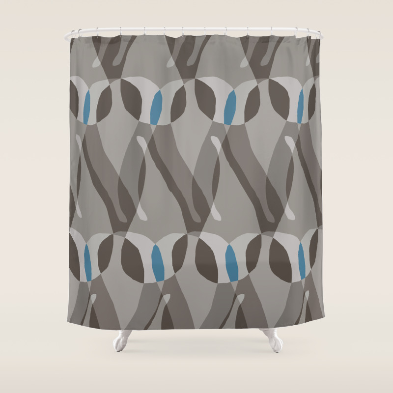 Grey And Blue Paisley Shower Curtain By Oddduckpress Society6