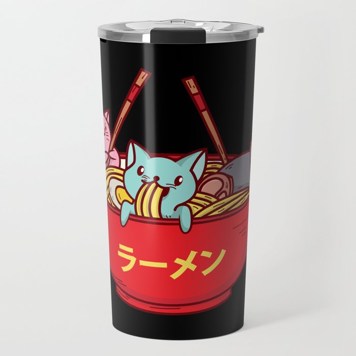 Kawaii Anime Cat Shirt - Funny Adorable Japanese Illustration Travel Mug