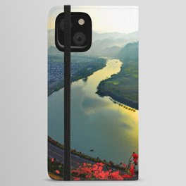 China Photography - River Flowing Between Big Mountains iPhone Wallet Case