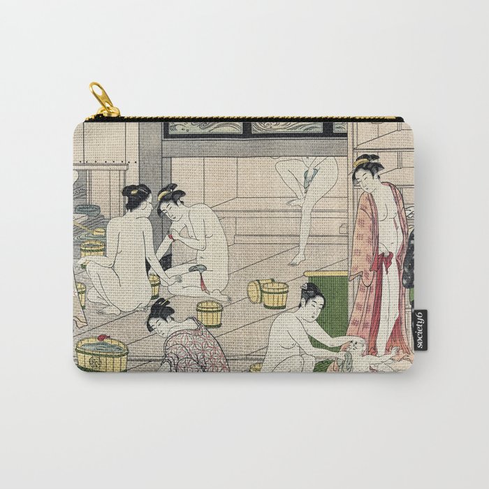 Interior of a Bathhouse by Torii Kiyonaga - Japanese Woodblock Carry-All Pouch