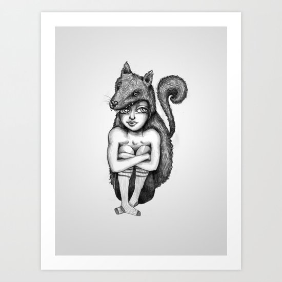 Chaperon noir Art Print