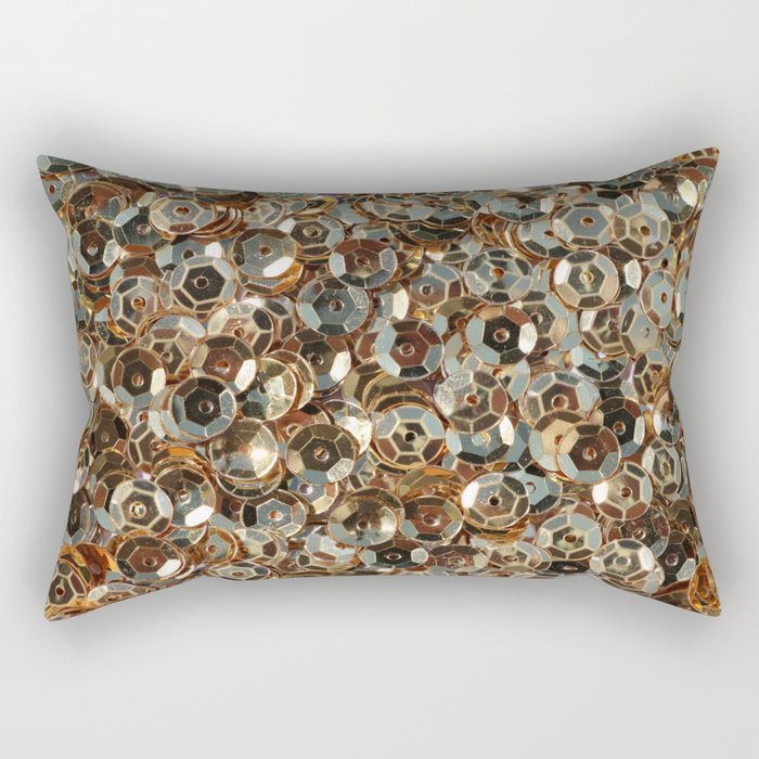 Shiny gold sequins background Rectangular Pillow