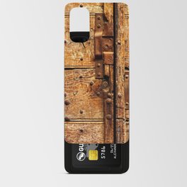 Old Weathered Wooden Door Rusty Latch and Nails Android Card Case