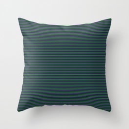 [ Thumbnail: Indigo & Green Colored Pattern of Stripes Throw Pillow ]