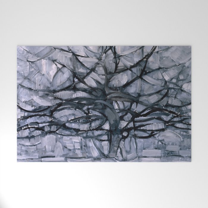 Piet Mondrian - Grey Tree - Abstract Painting Welcome Mat