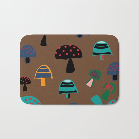 Cute Mushroom Brown Bath Mat