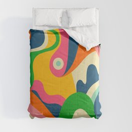 Colorful Mid Century Abstract  Comforter