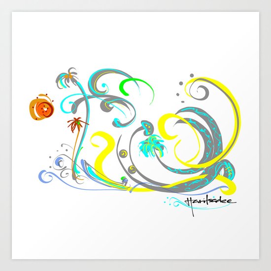 sunny beach -de2 Art Print