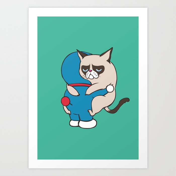 Cat Hugs Art Print