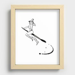 broom and brush witchcraft Recessed Framed Print