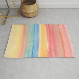 Colorful hand painted watercolor brushstrokes Rug
