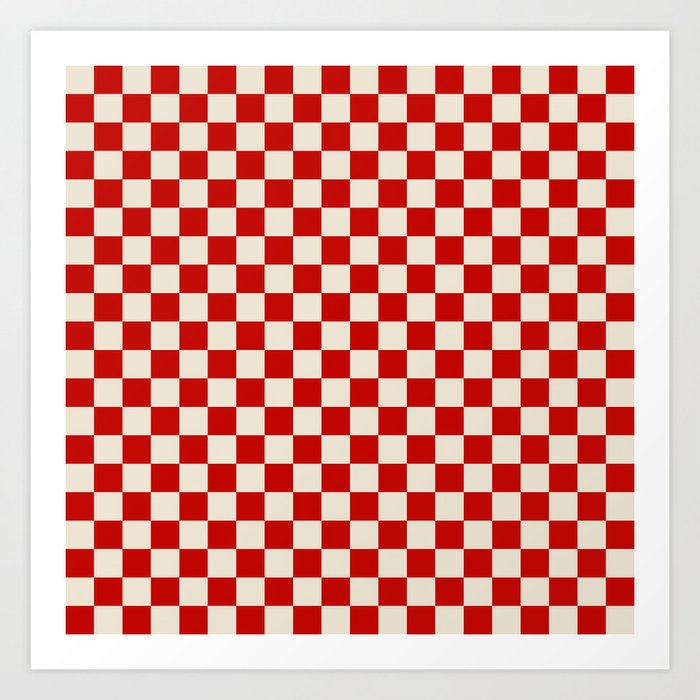 Valentine III - red checkered Art Print