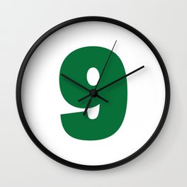 9 (Olive & White Number) Wall Clock