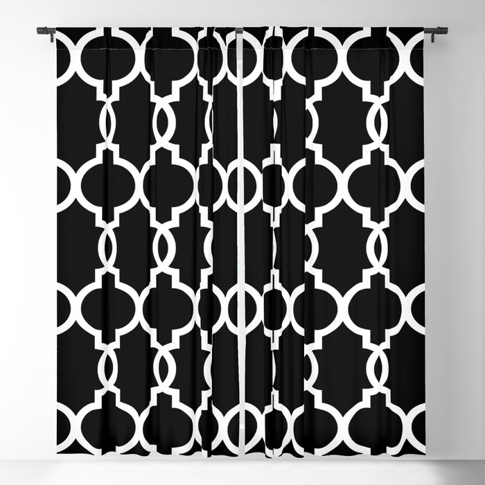 Hollywood Regency Trellis Pattern 522 Black And White Blackout