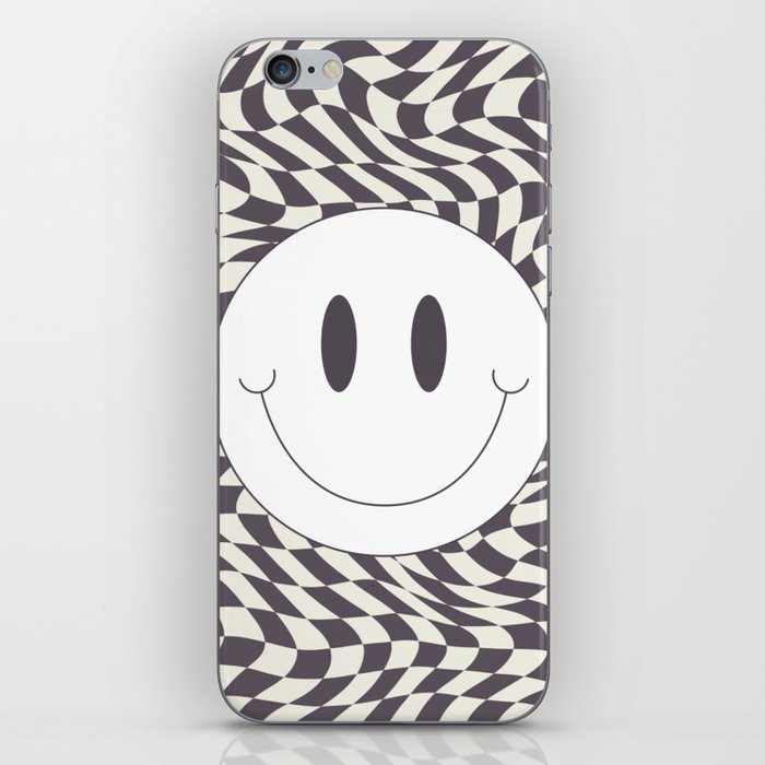 smiley checked dark chocolate iPhone Skin