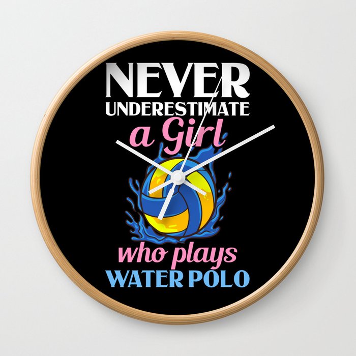 Water Polo Ball Player Cap Goal Game Wall Clock