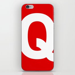 Letter Q (White & Red) iPhone Skin