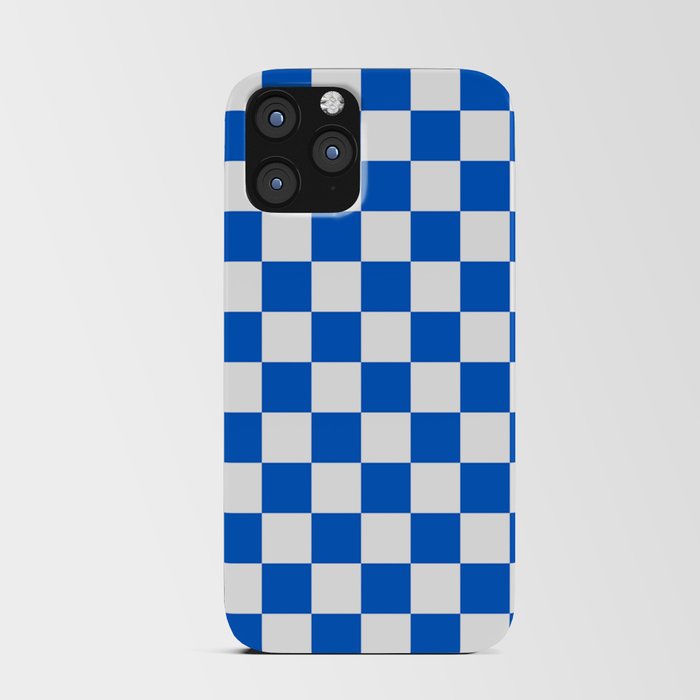 Gingham Brilliant Blue Checked Pattern iPhone Card Case