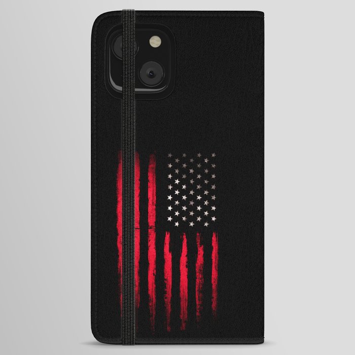 American flag Vintage Black iPhone Wallet Case