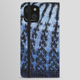 Icelandic sweater pattern - Shades of blue iPhone Wallet Case